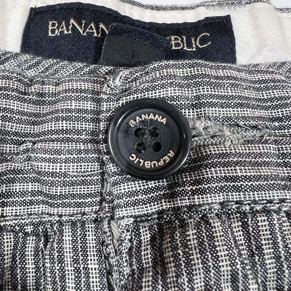 Banana Repbulic Linen Blend Flat Front Striped Casual Shorts Men's 36 - Picture 5 of 7